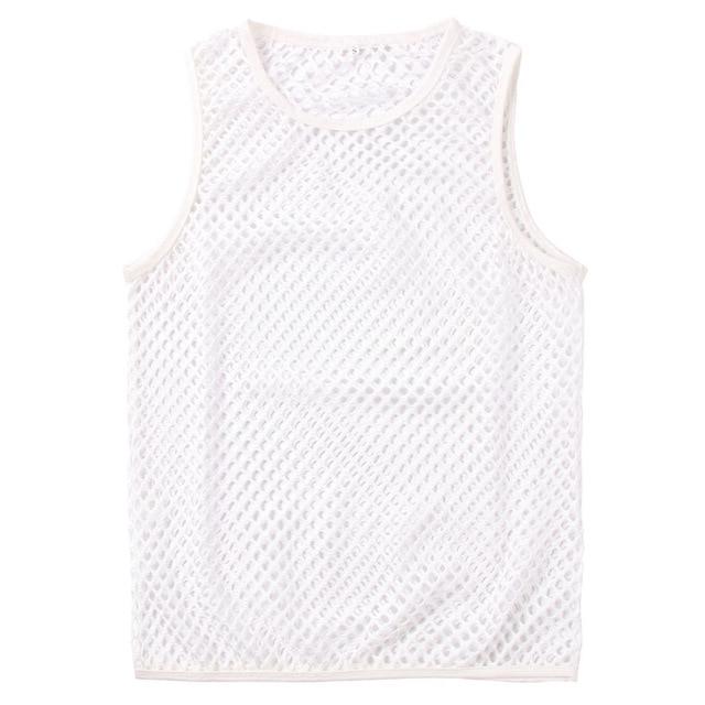 White Mesh Tank Top