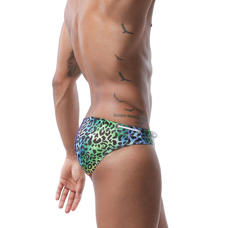Rainbow Leopard Print Swim Briefs