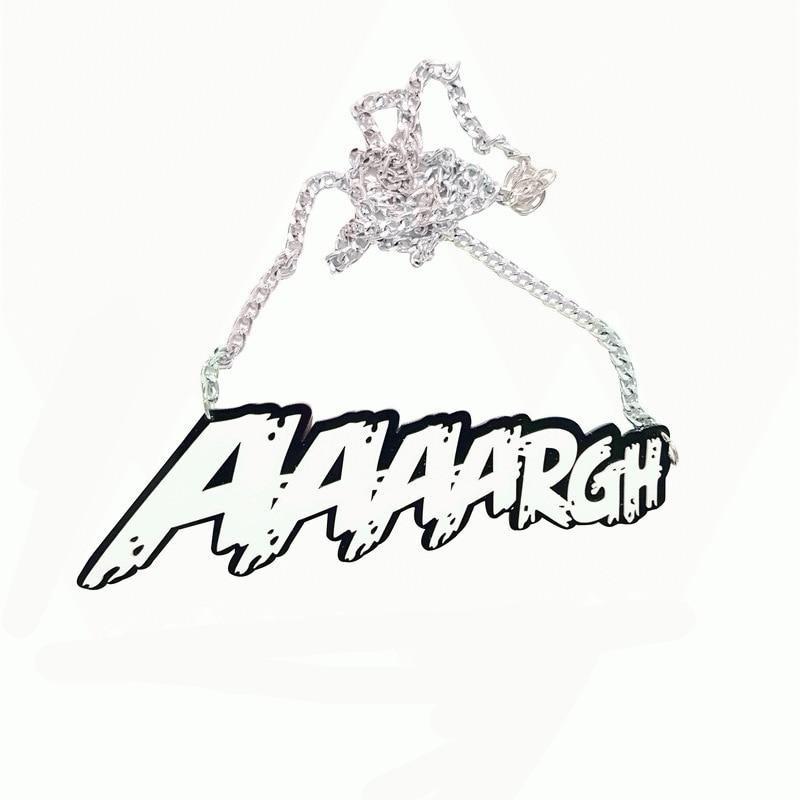 Aaaargh Acrylic Statement Chain Necklace