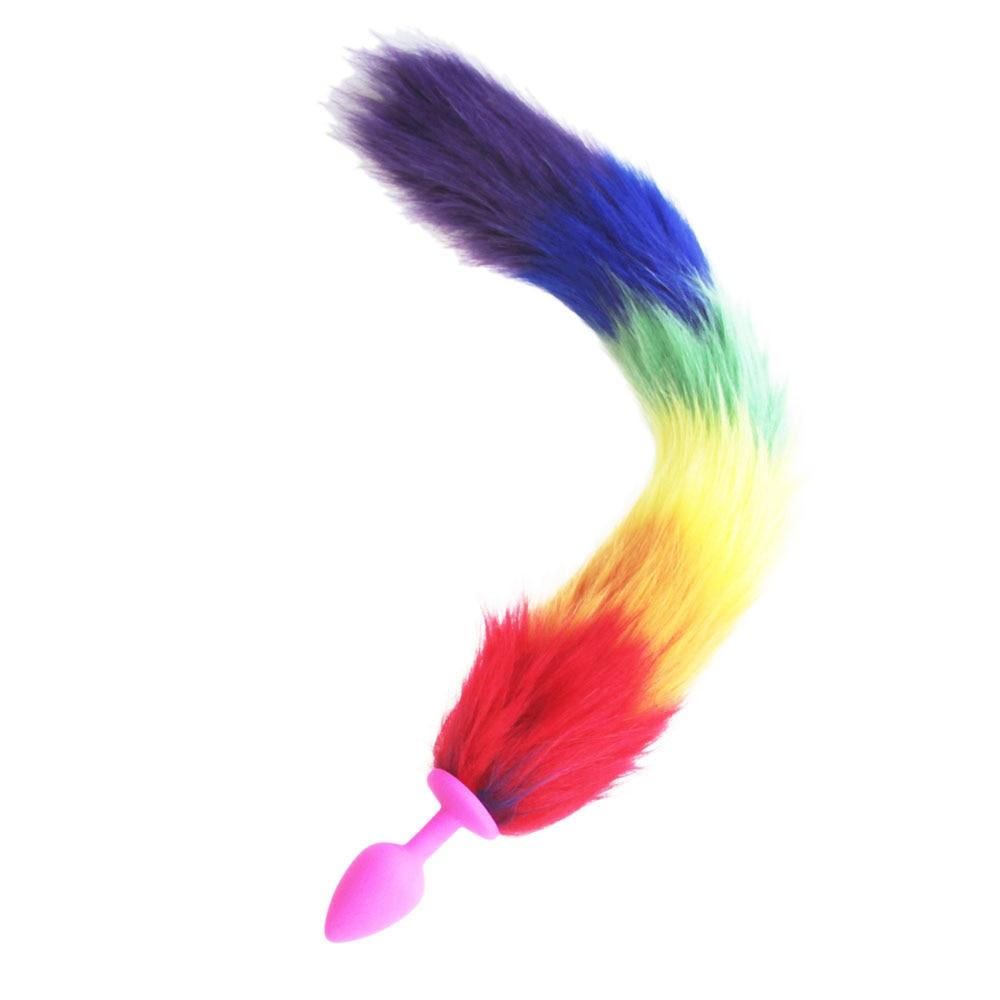 Rainbow-Colored Tail Plug Sex Toy