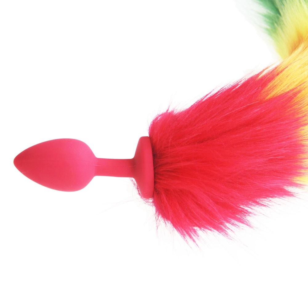 Rainbow-Colored Tail Plug Sex Toy