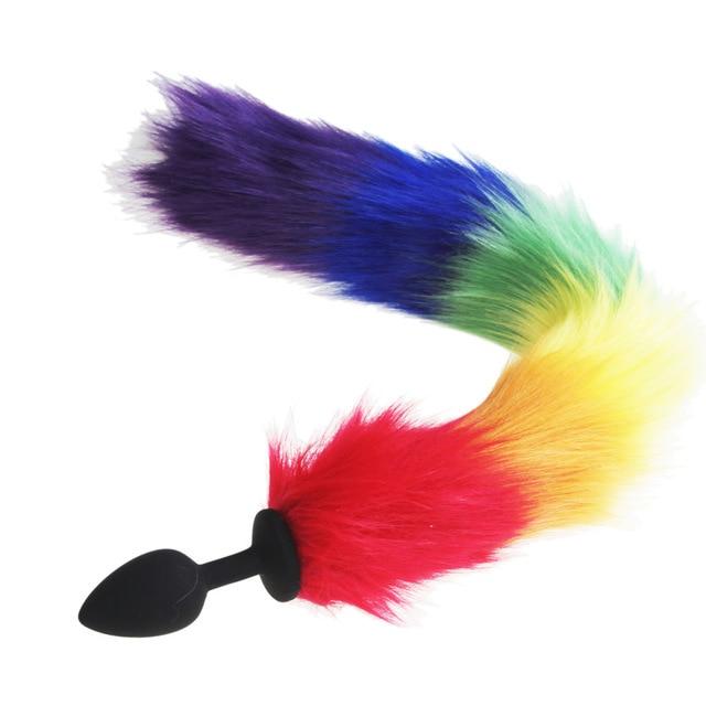 Rainbow-Colored Tail Plug Sex Toy