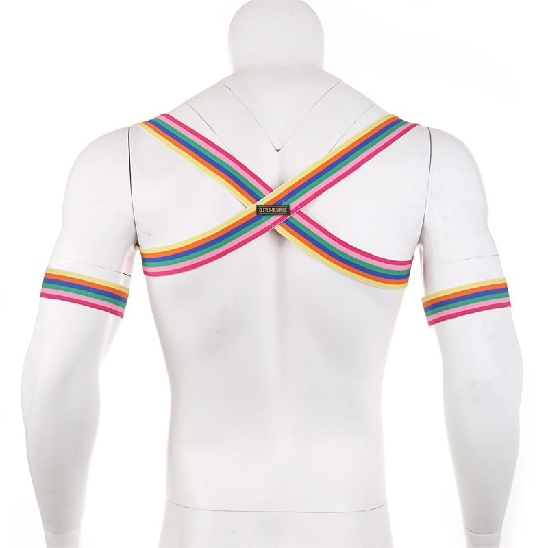 Rainbow Pride Elastic Harness