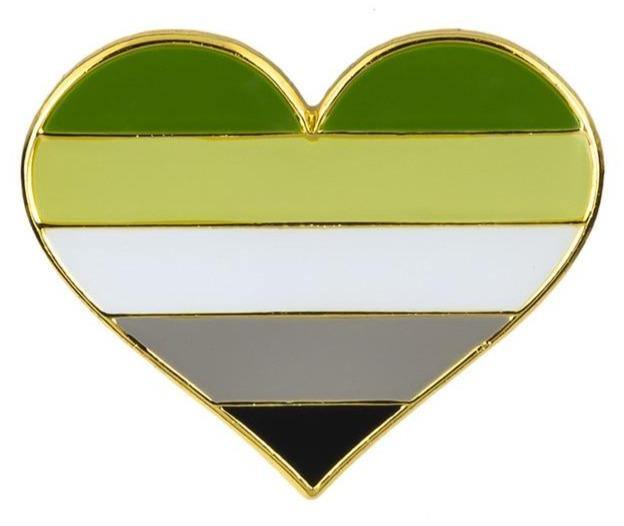 Aromantic Pride Heart Enamel Pin