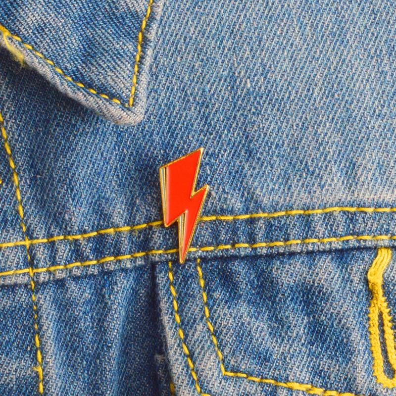 David Bowie Lightning Enamel Pin