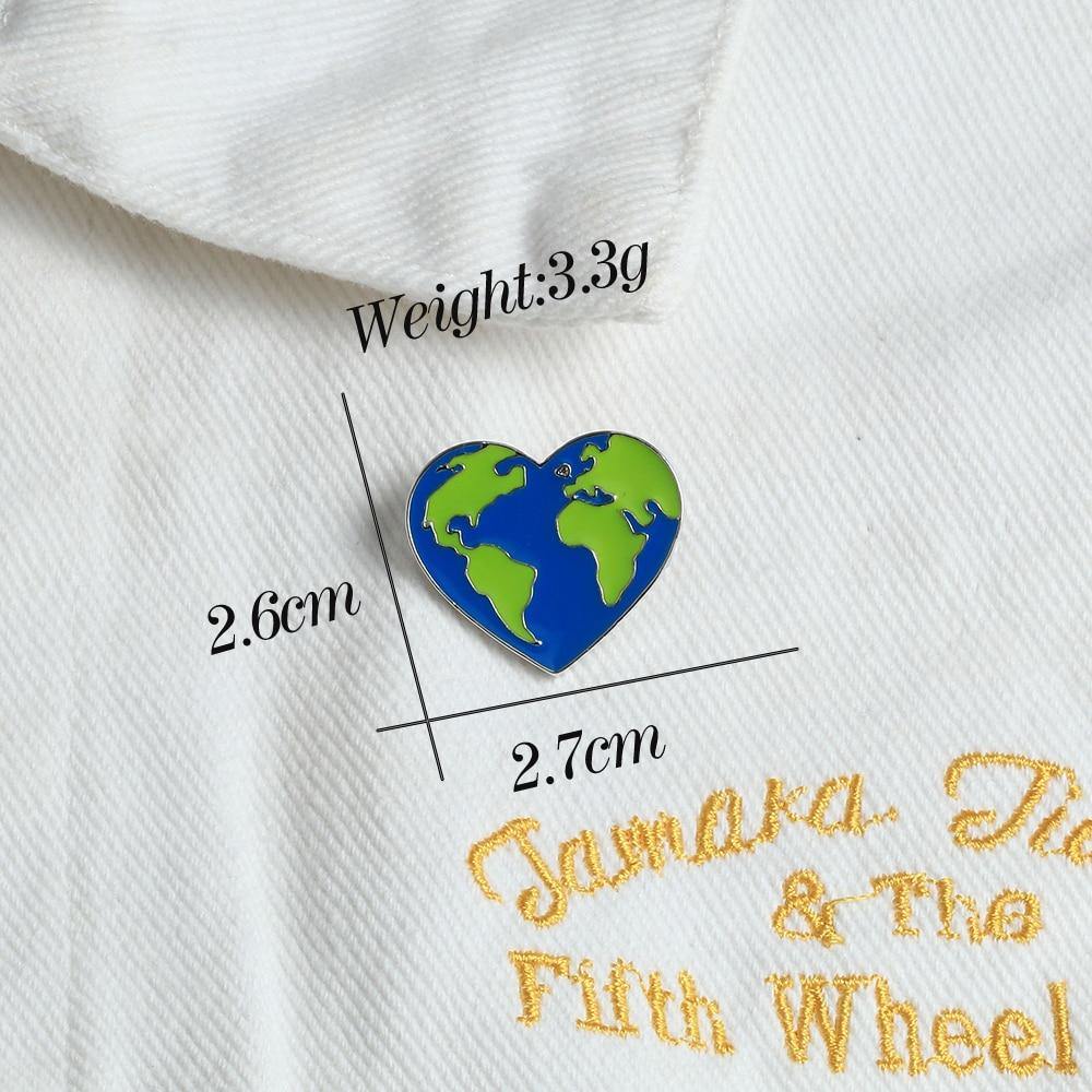 I Heart Earth Enamel Pin