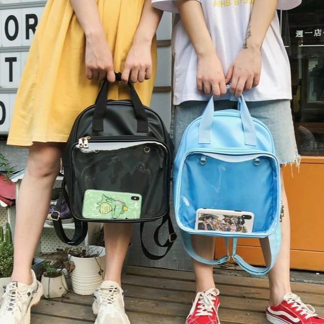 Transparent Pin Display Medium Backpack