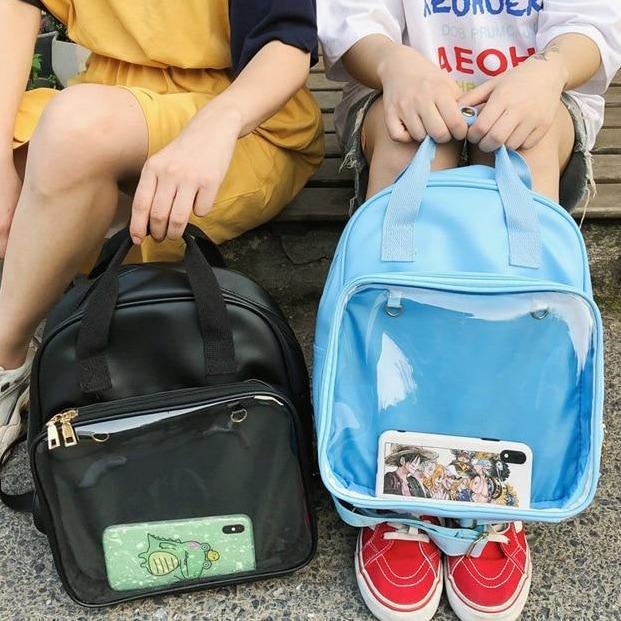 Transparent Pin Display Medium Backpack