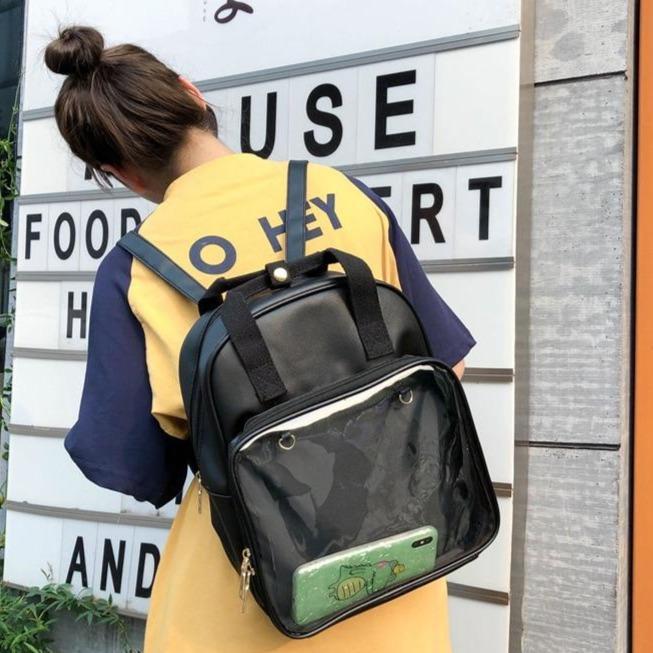 Transparent Pin Display Medium Backpack
