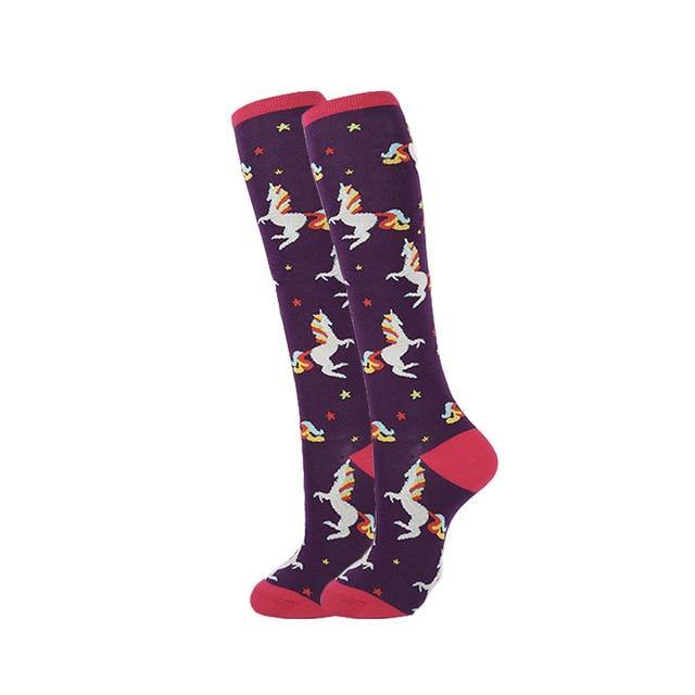 Long Purple Unicorn Socks