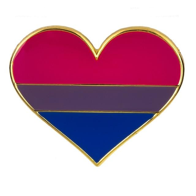 Bisexual Pride Heart Enamel Pin