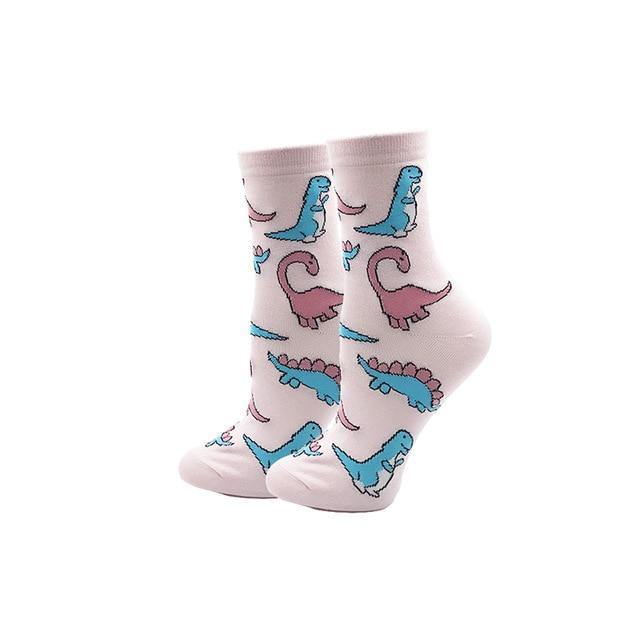 Pink Dinosaur Socks