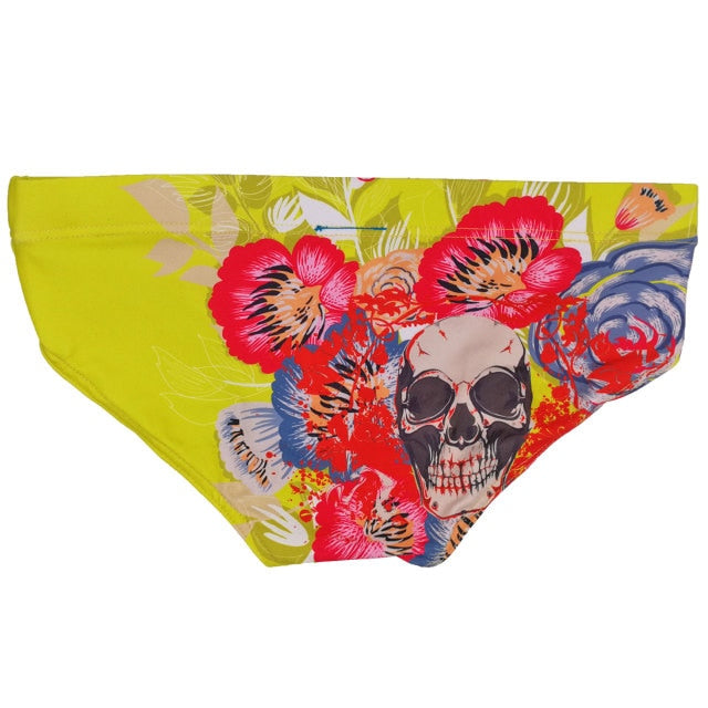 Floral Skull Swim Briefs