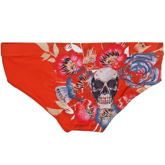 Floral Skull Swim Briefs