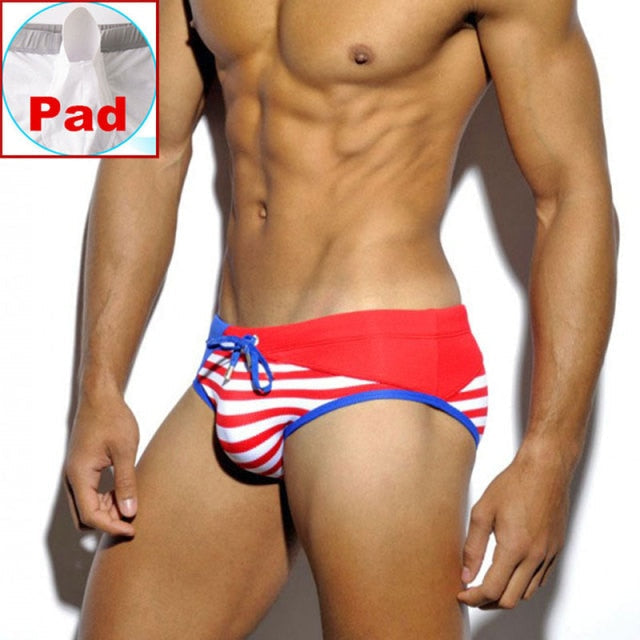 Striped Swim Briefs