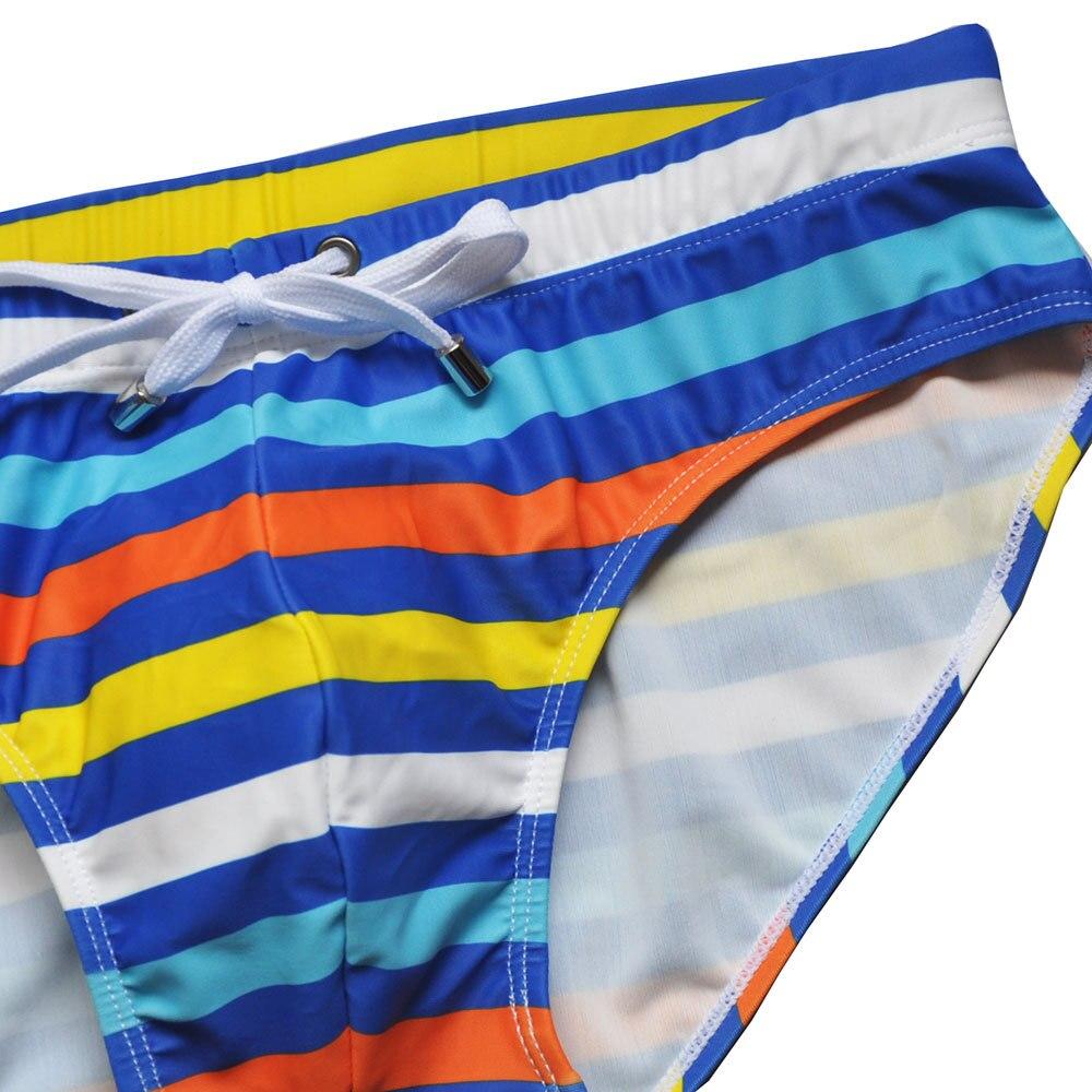 Retro Striped Swim Briefs