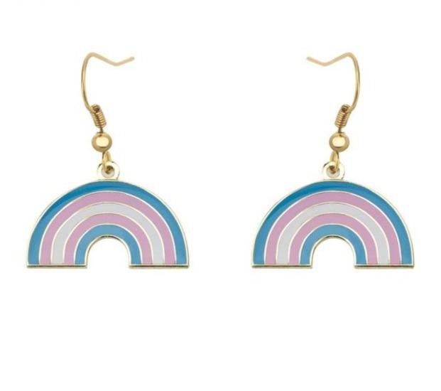 Trans Rainbow Earrings