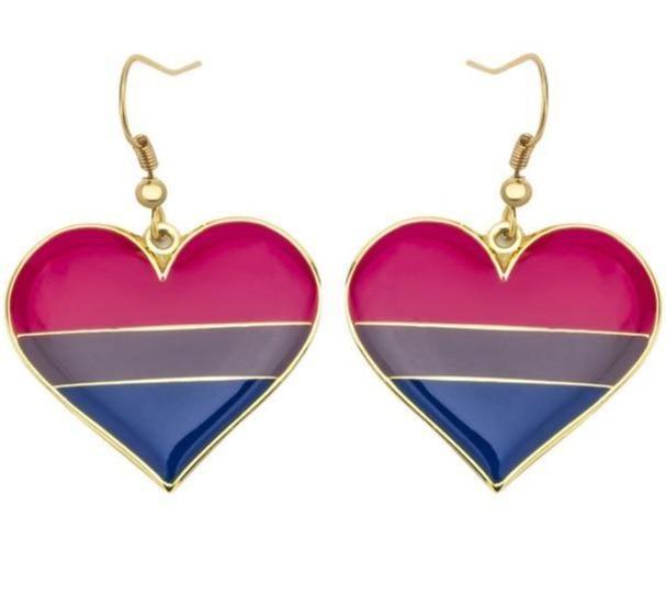 Bisexual Heart Earrings