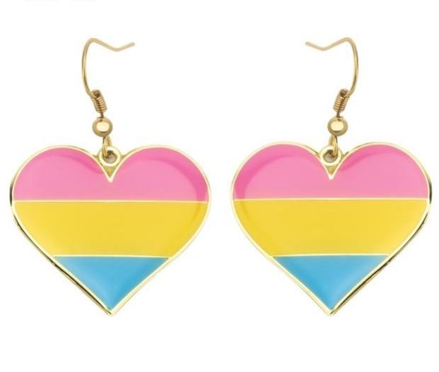 Pansexual Heart Earrings