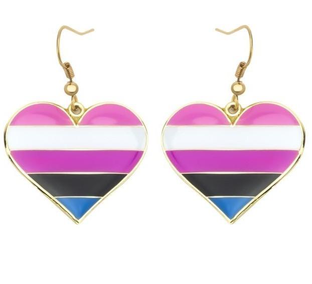 Genderfluid Heart Earrings