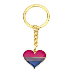 Bisexual Pride Heart Keychain