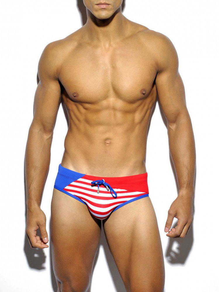 Striped Swim Briefs