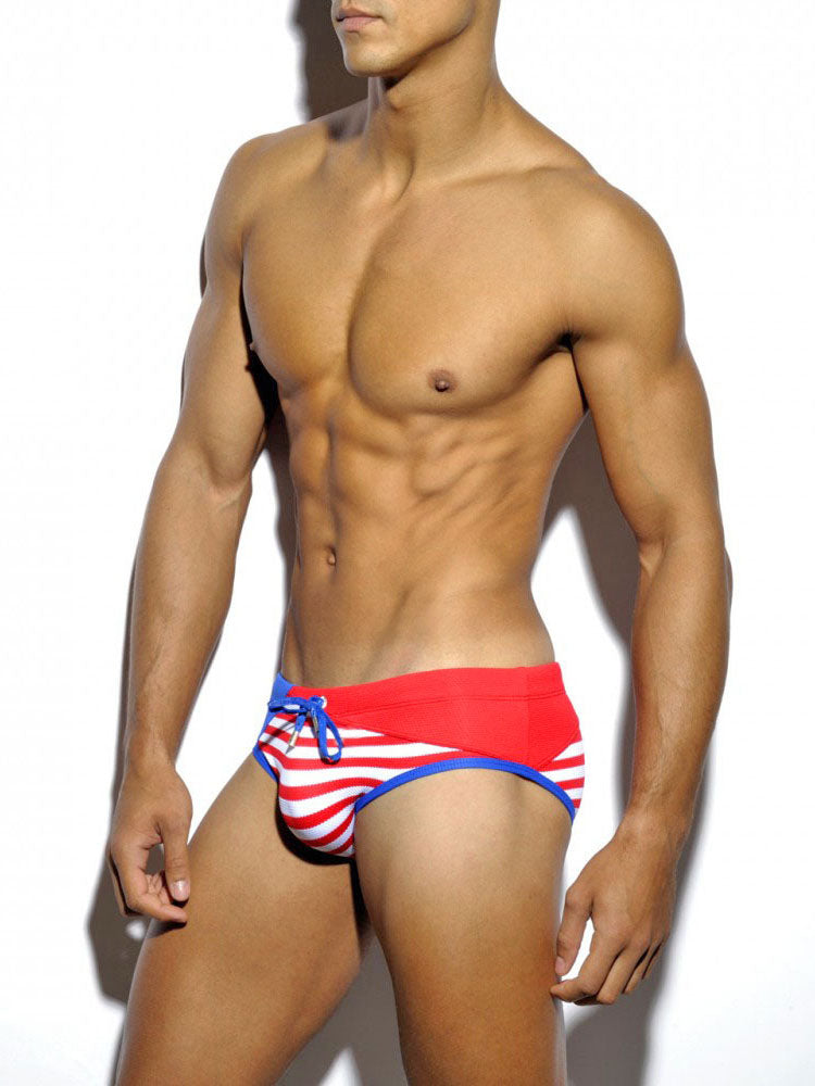 Striped Swim Briefs