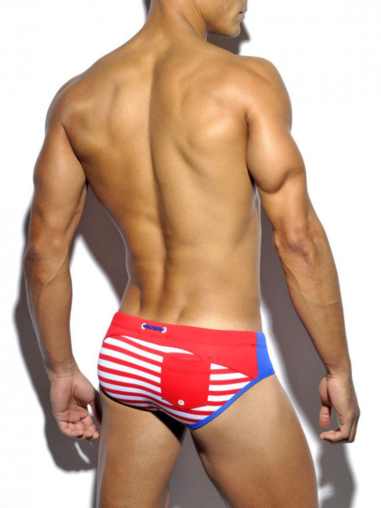 Striped Swim Briefs