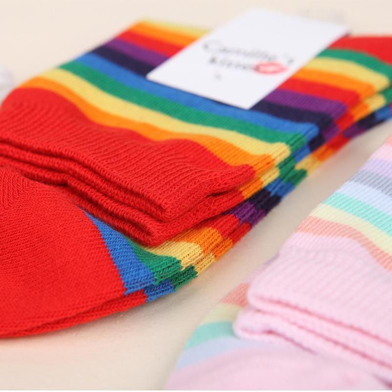 Striped Rainbow Socks