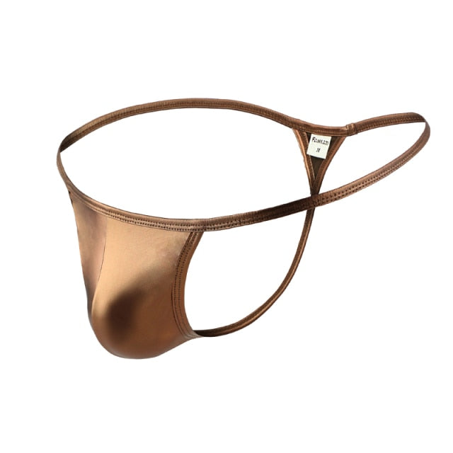 Shiny PU Leather Thong