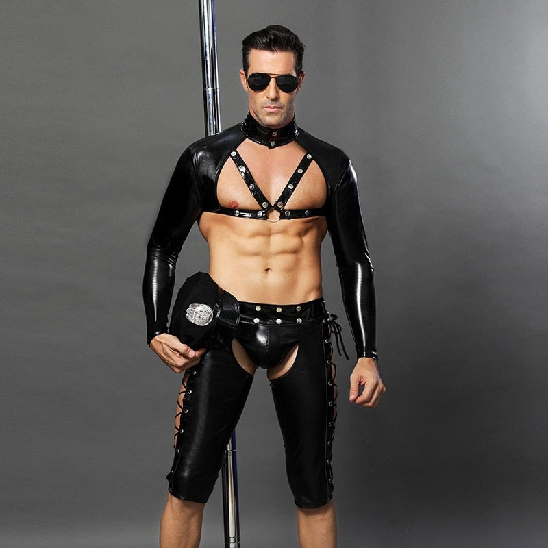 Leather Gay Police Officer Costume
