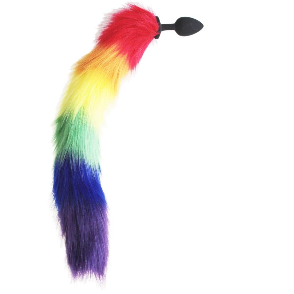 Rainbow-Colored Tail Plug Sex Toy