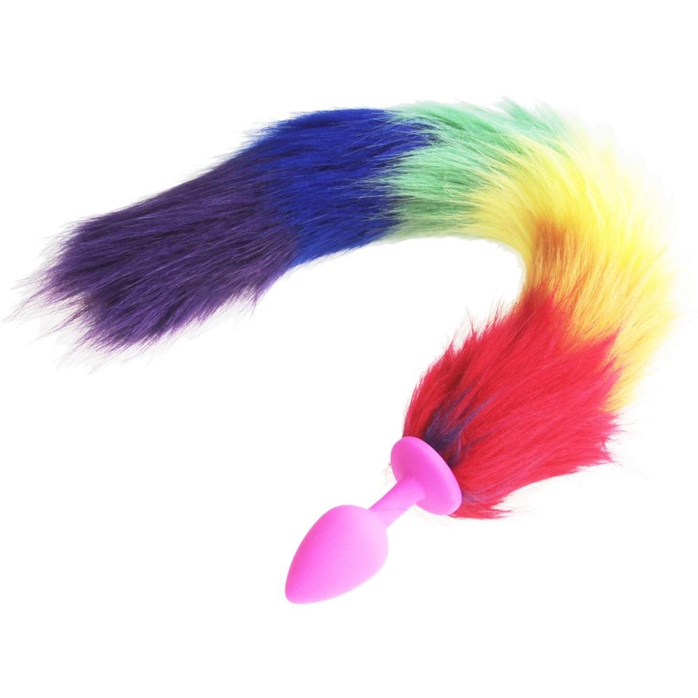 Rainbow-Colored Tail Plug Sex Toy