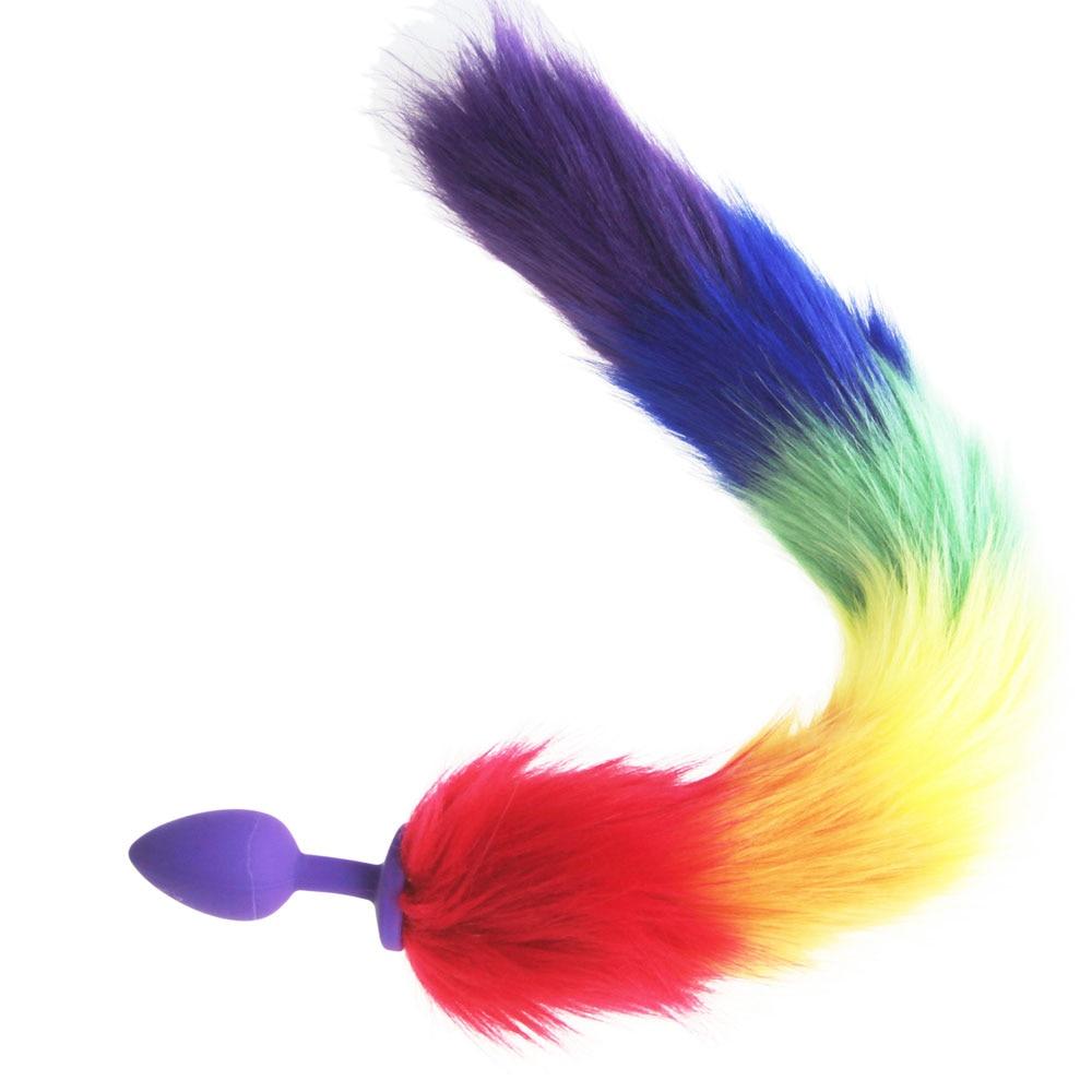 Rainbow-Colored Tail Plug Sex Toy