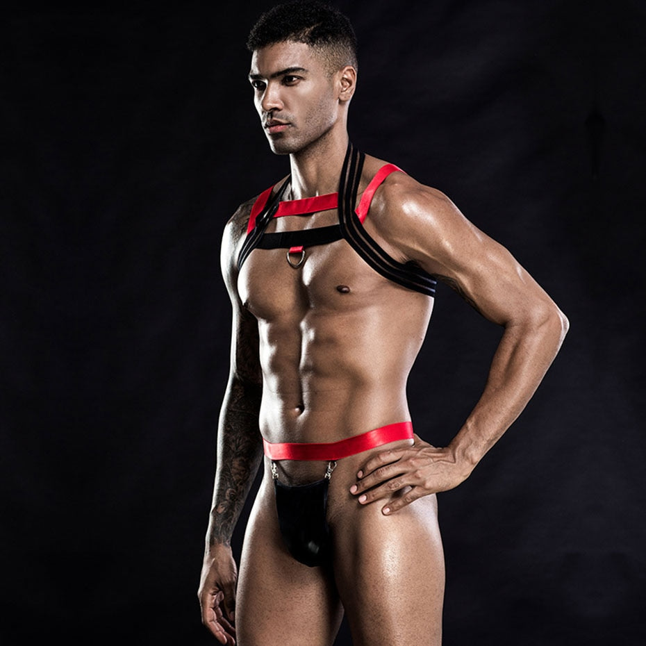 Bondage Harness + Jockstrap Set (2 Piece Outfit)