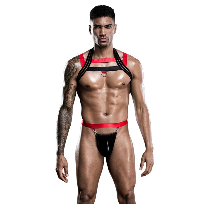 Bondage Harness + Jockstrap Set (2 Piece Outfit)