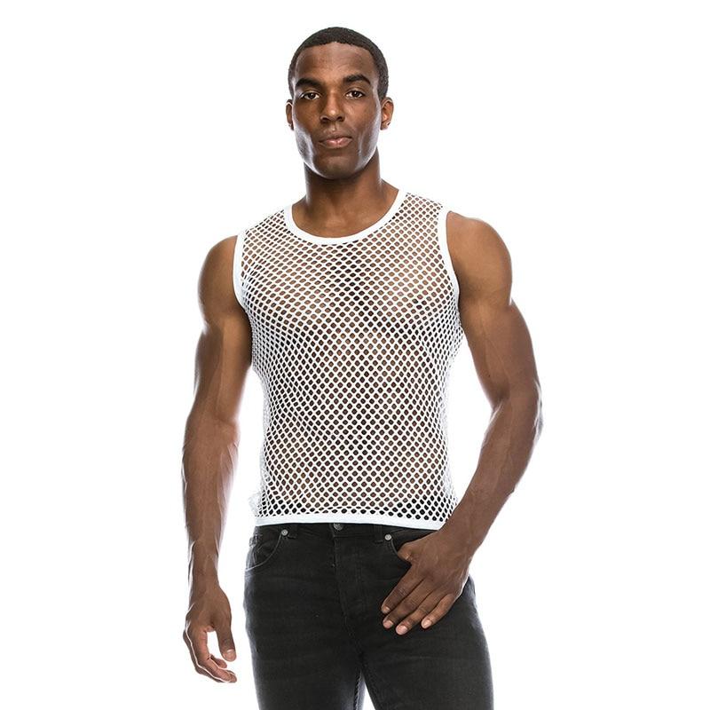 White Mesh Tank Top