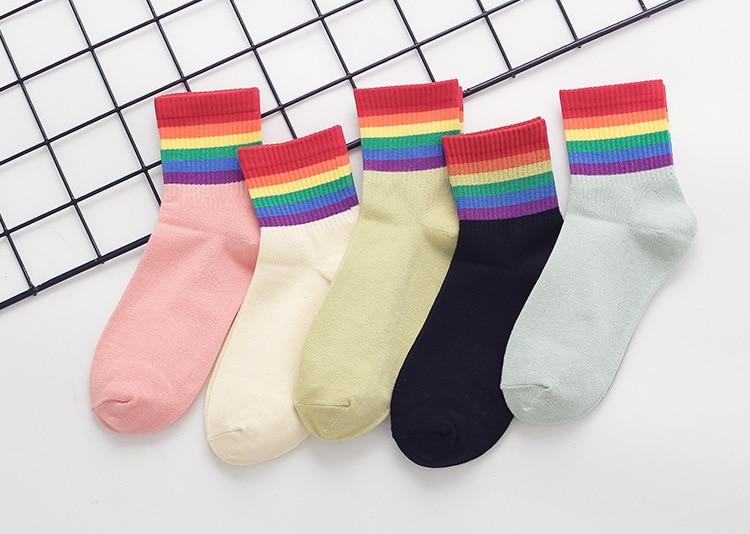 Cute Coloured Rainbow Socks