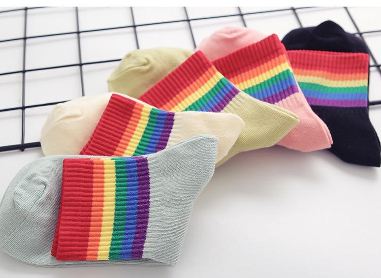 Cute Coloured Rainbow Socks