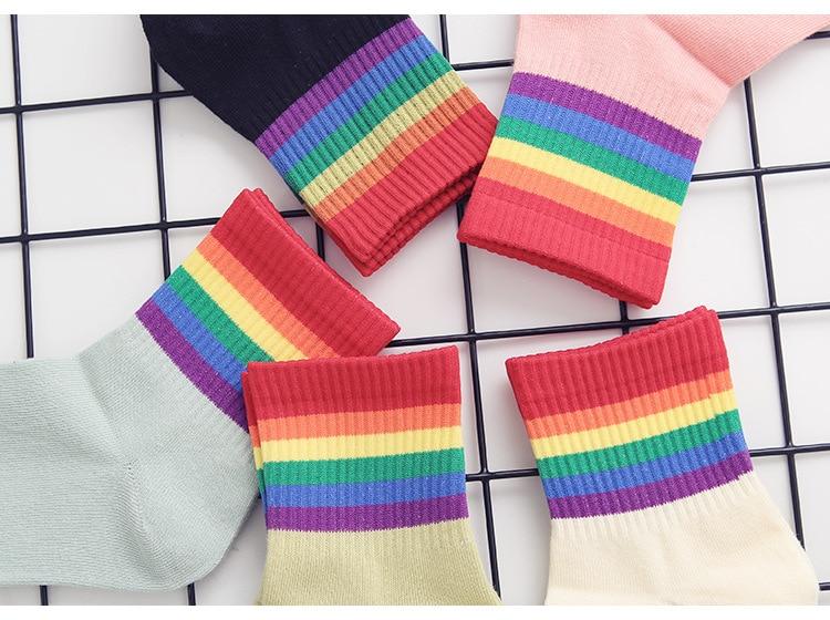 Cute Coloured Rainbow Socks