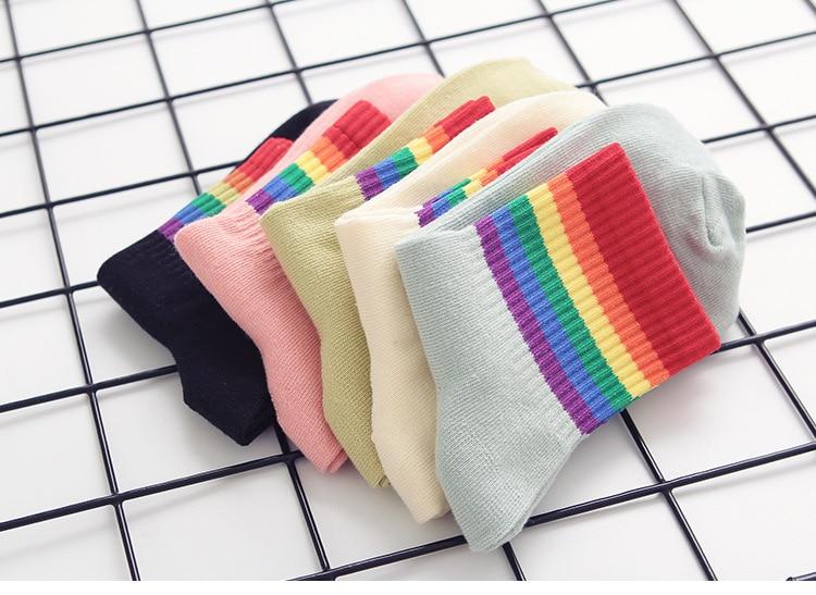 Cute Coloured Rainbow Socks