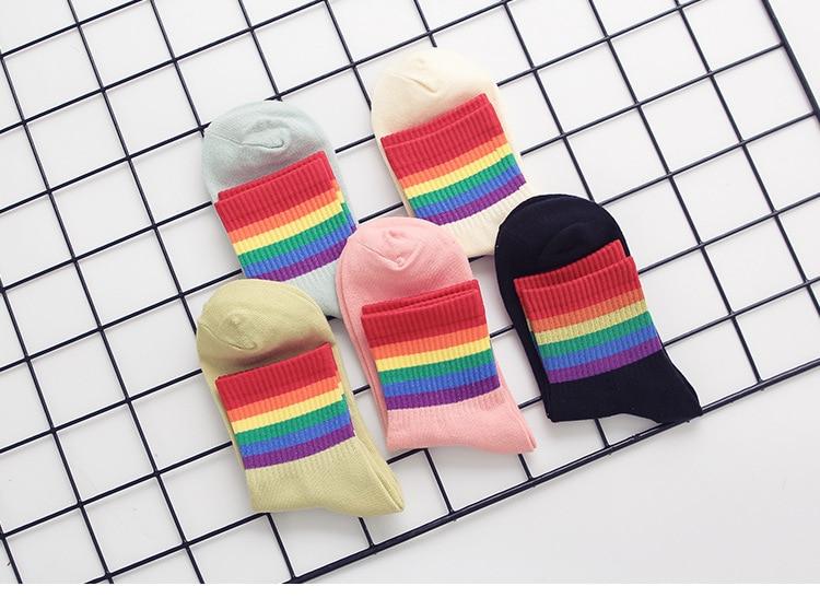 Cute Coloured Rainbow Socks