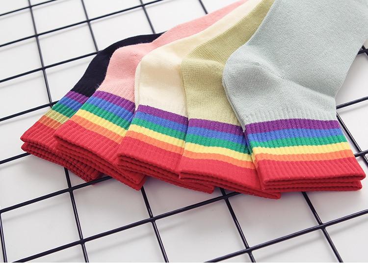 Cute Coloured Rainbow Socks