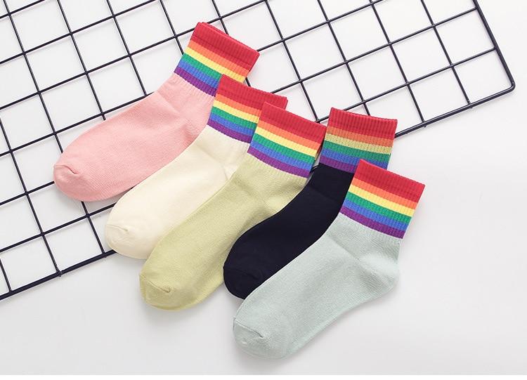 Cute Coloured Rainbow Socks