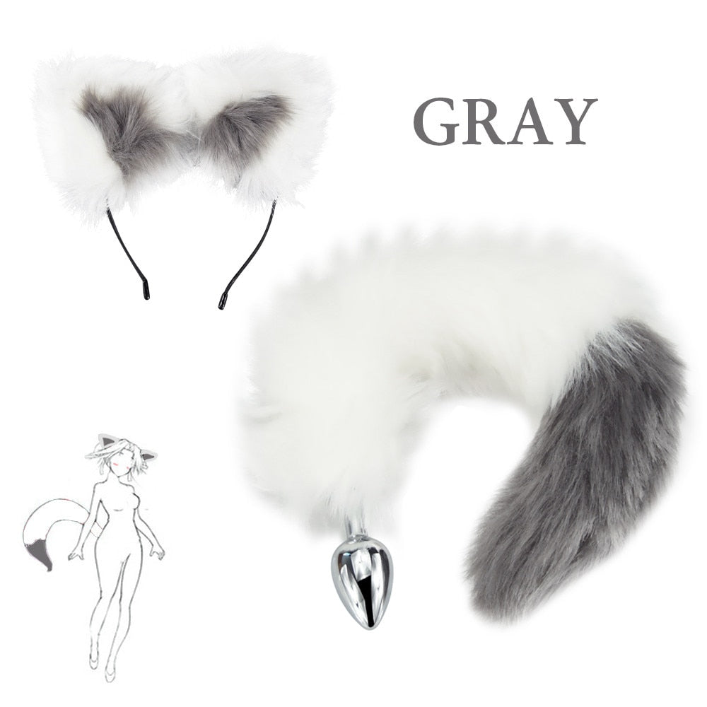 Cat Tail Butt Plug With Ear Headband