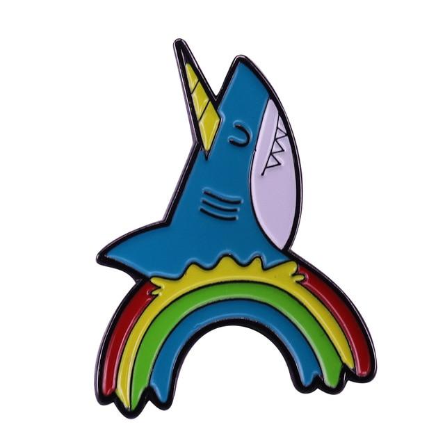 Rainbow Shark Enamel Pin