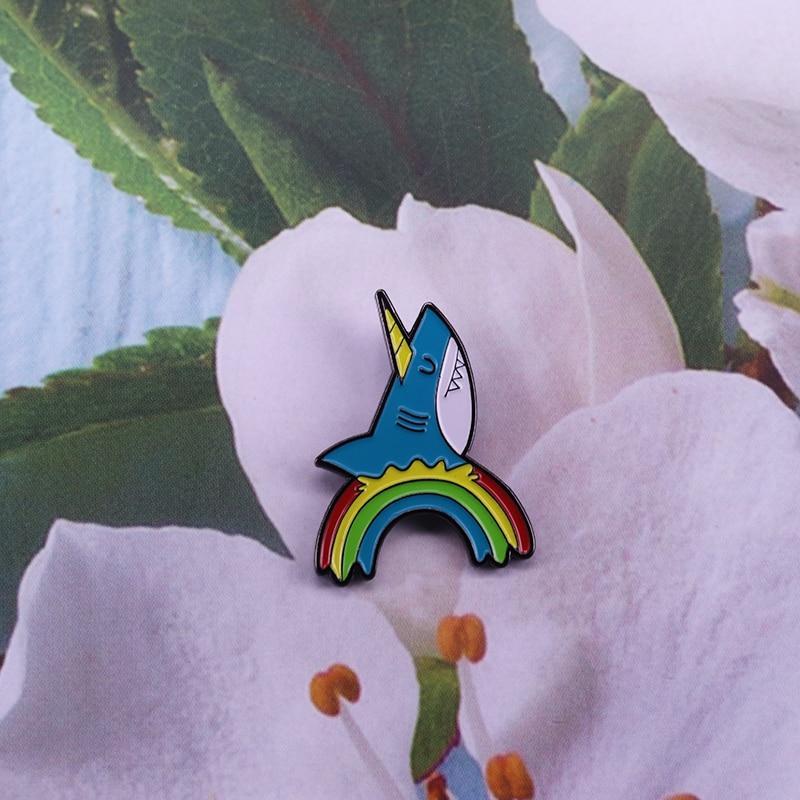 Rainbow Shark Enamel Pin