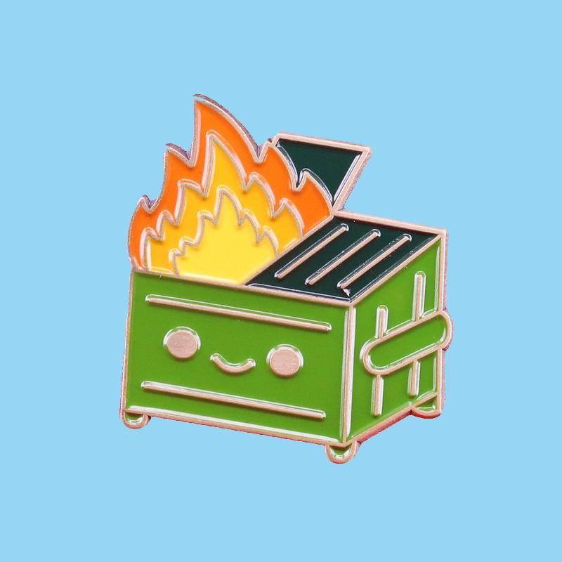 Dumpster Fire Enamel Pin