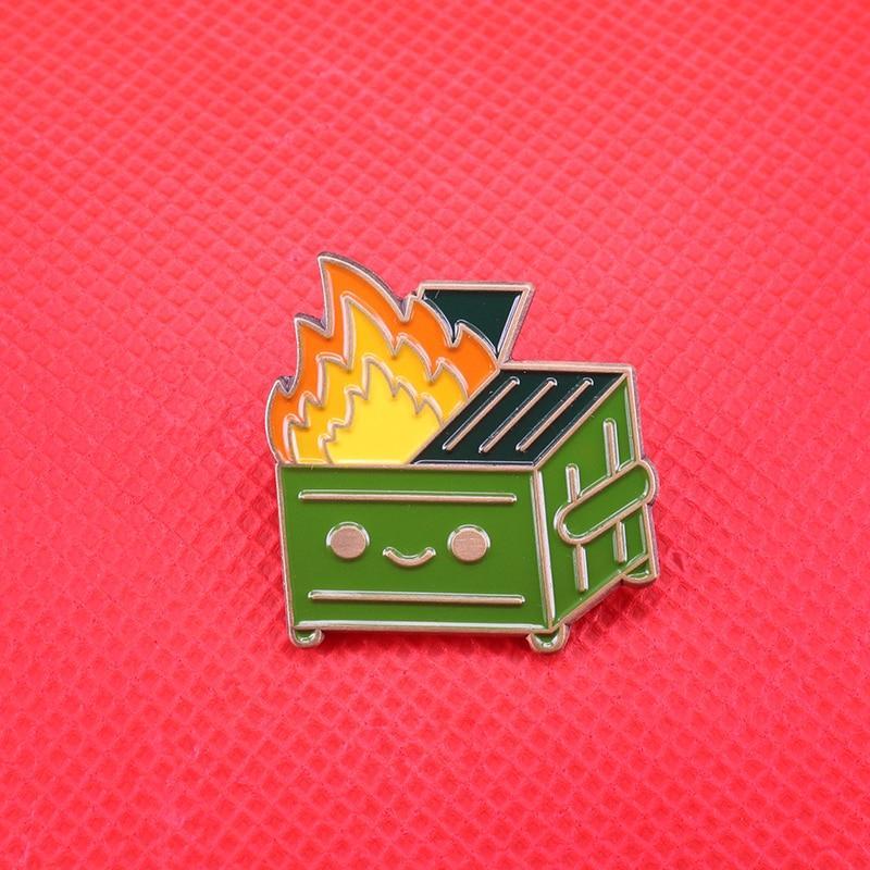Dumpster Fire Enamel Pin