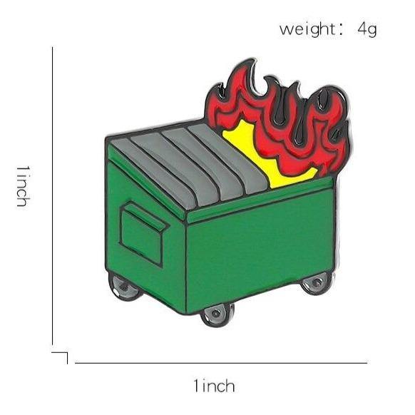 Dumpster Fire Enamel Pin